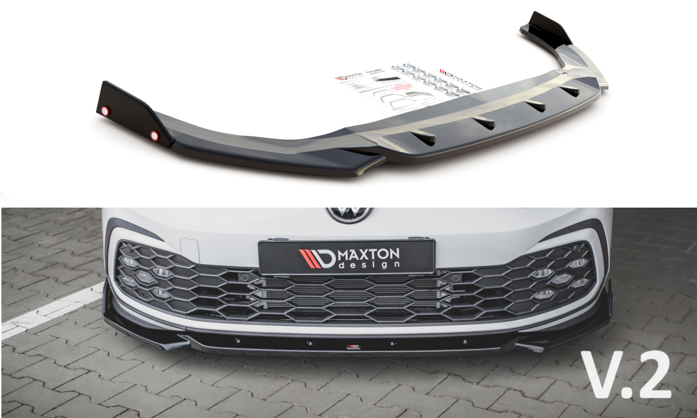 Maxton Design Répartiteur Avant Volkswagen Golf 8 GTI / R-Line - Noir Brillant