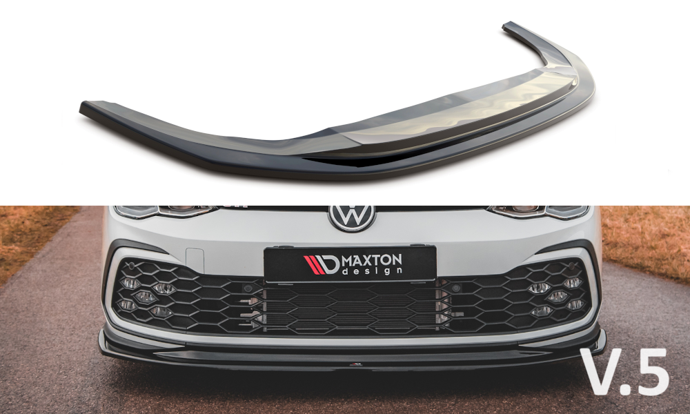 Maxton Design Répartiteur Avant Volkswagen Golf 8 GTI / R-Line - Noir Brillant
