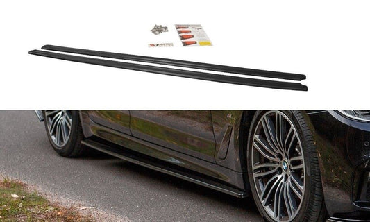 Maxton Design Diffuseurs de Jupes Latérales pour BMW 5 G30/ G31 M-Pack - Noir Brillant