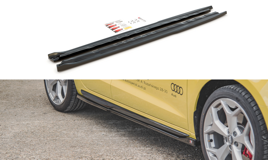 Difusores de faldones laterales Maxton Design para Audi A1 S-Line GB - Negro brillante