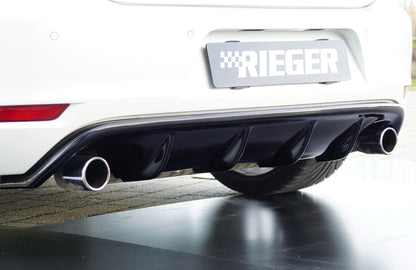 Rieger Rear Diffuser Insert For Volkswagen Golf MK6 GTI - Gloss Black