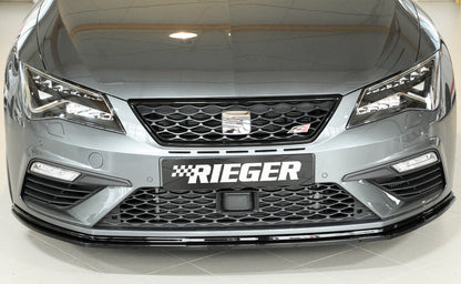 Rieger Front Splitter For Seat Leon FR/Cupra 5F Facelift - Gloss Black