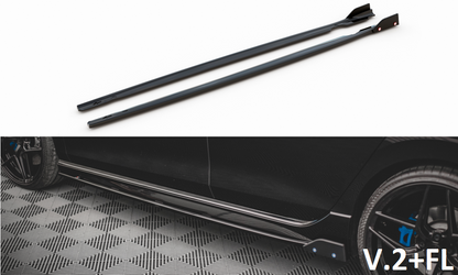 Maxton Design Jupes Latérales Diffuseurs Volkswagen Golf MK8 R - Noir Brillant